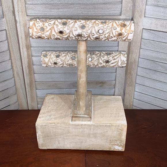 Wood and mirror Jewelry Stand with drawer - Picture 3 of 4